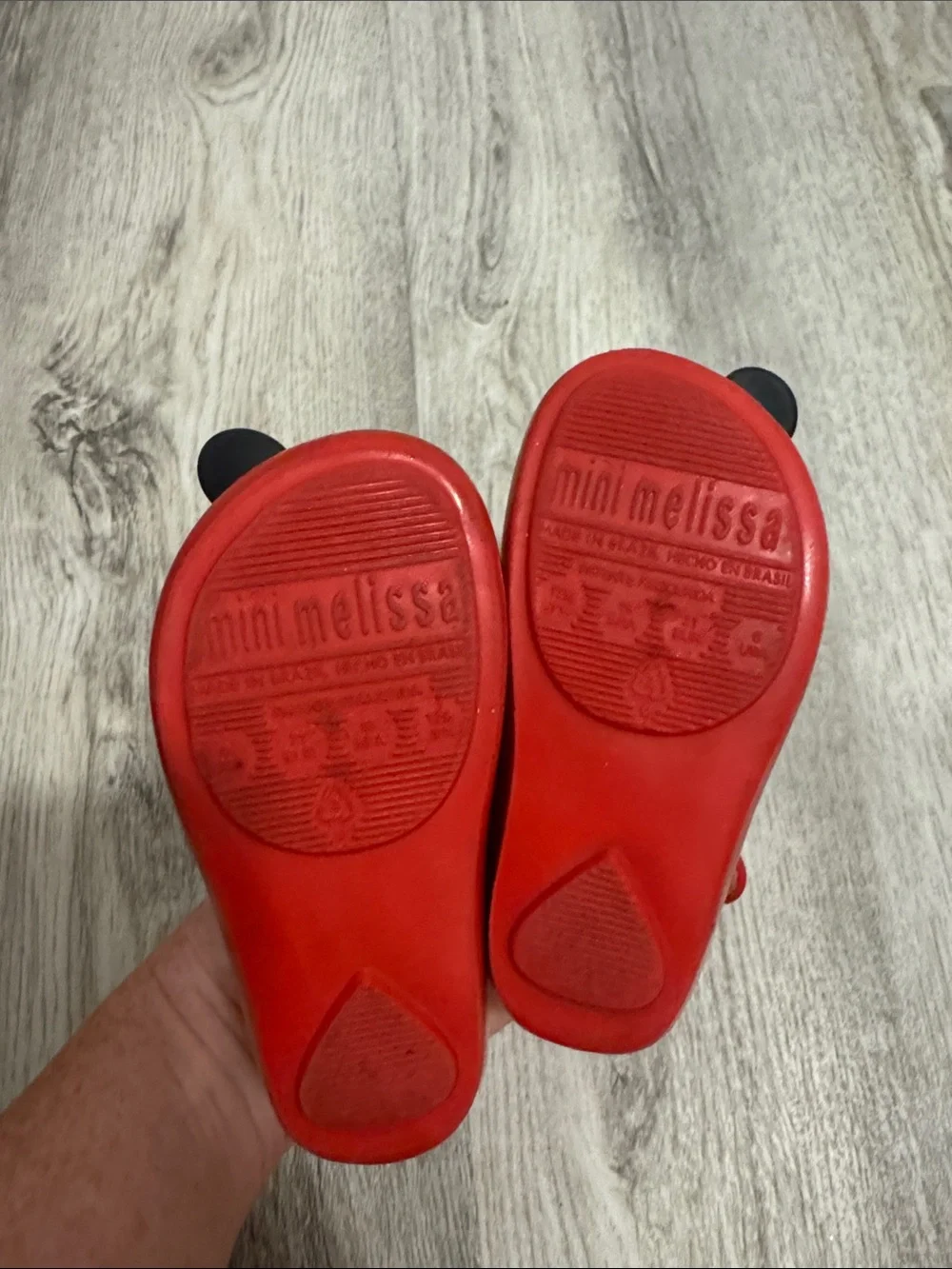 Mini Melissa Red Minnie & Mickey Mary Jane Jelly Shoes